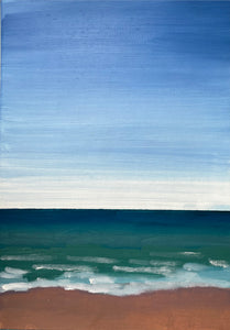 Contemporary seascape painting. Oil painting of the sea. Contemporary painting for Christmas.