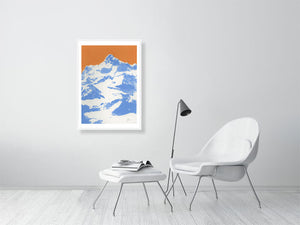 Framed silkscreen print. Framed wall art for interiors